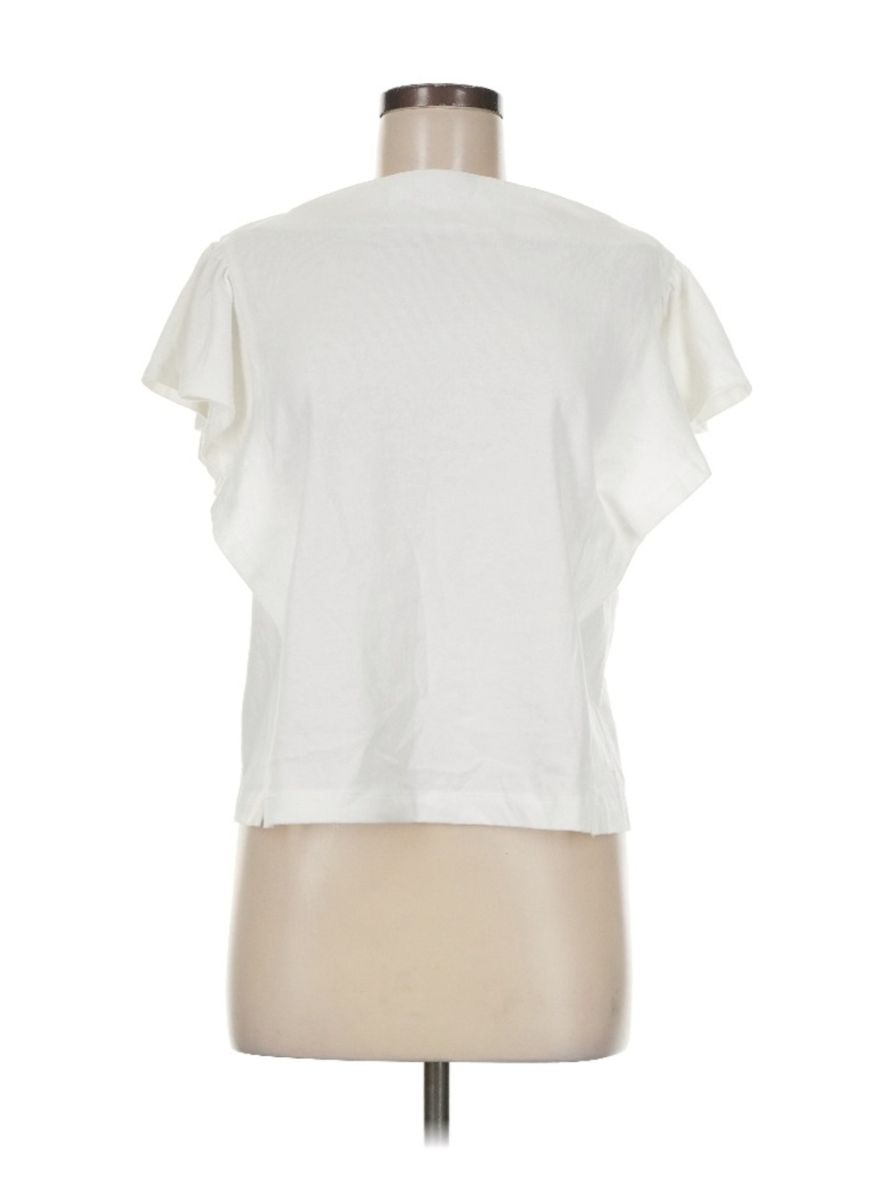 Women's White Flutter Sleeve Tee